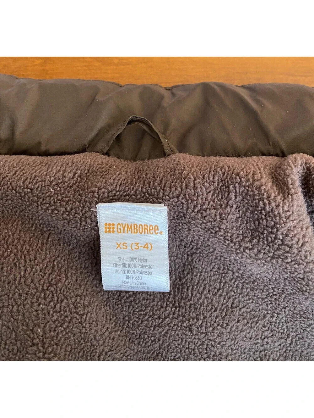 Boys GYMBOREE LONG SLEEVE PUFFER COAT Lined POCKETS Brown SIZE 3-4